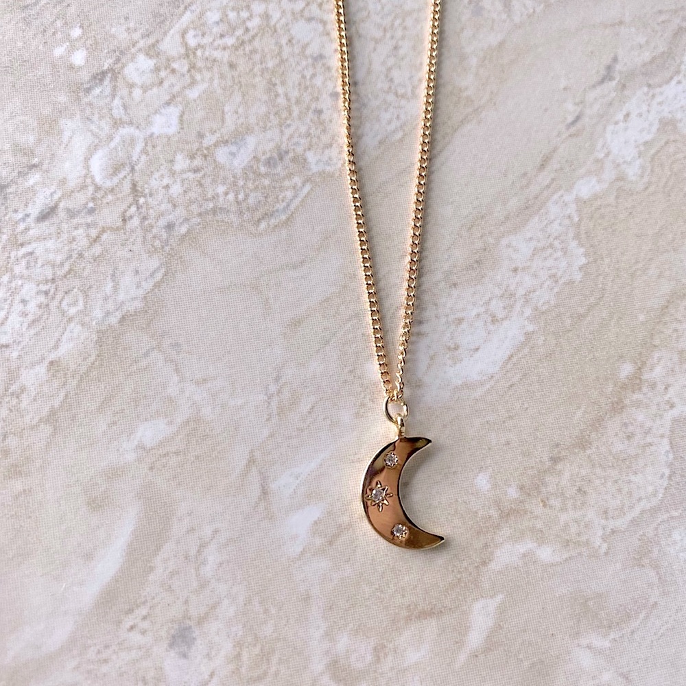 Gold Crescent Moon Necklace